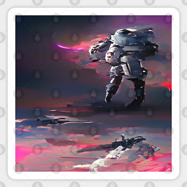 Funny Spaceman Space Art Magnet by SILVER01